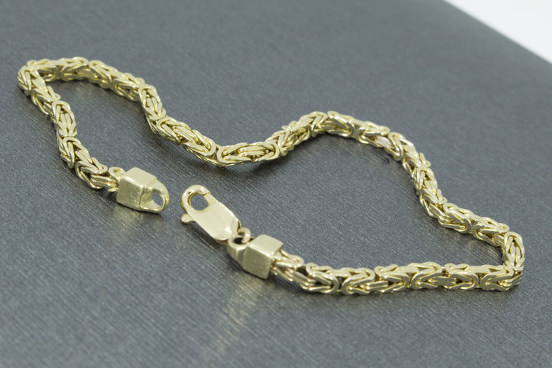 14 karaat geel gouden Koningsarmband - 22 cm