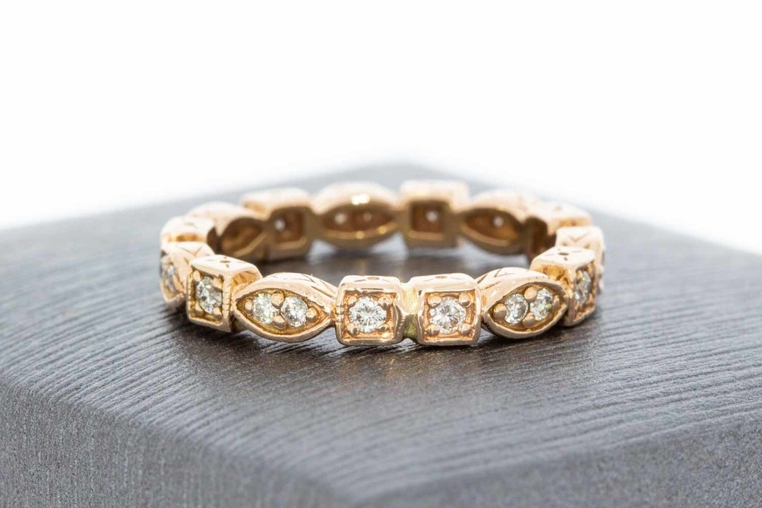 14 Karaat gouden Alliance ring met Diamant - 16 mm