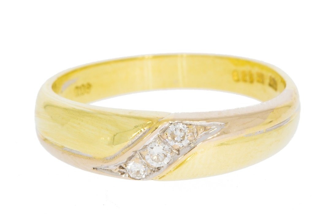 14 Karaat geelgouden Fantasie Ring gezet met Diamant