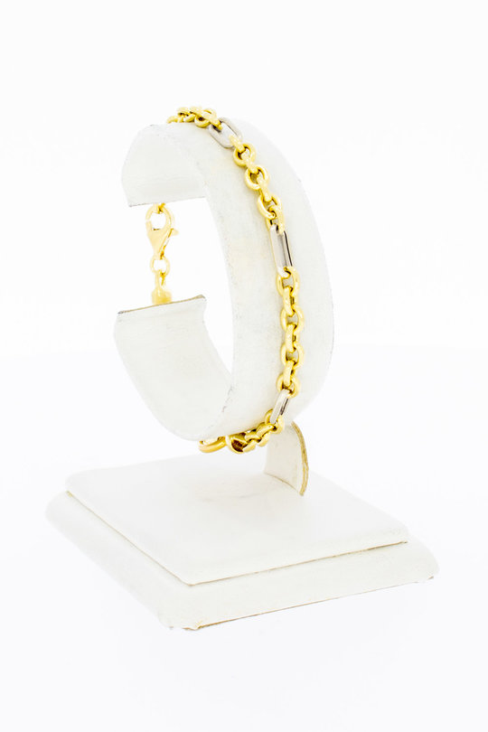 18 Karaat gouden fantasie Anker schakel armband - 18,8 cm