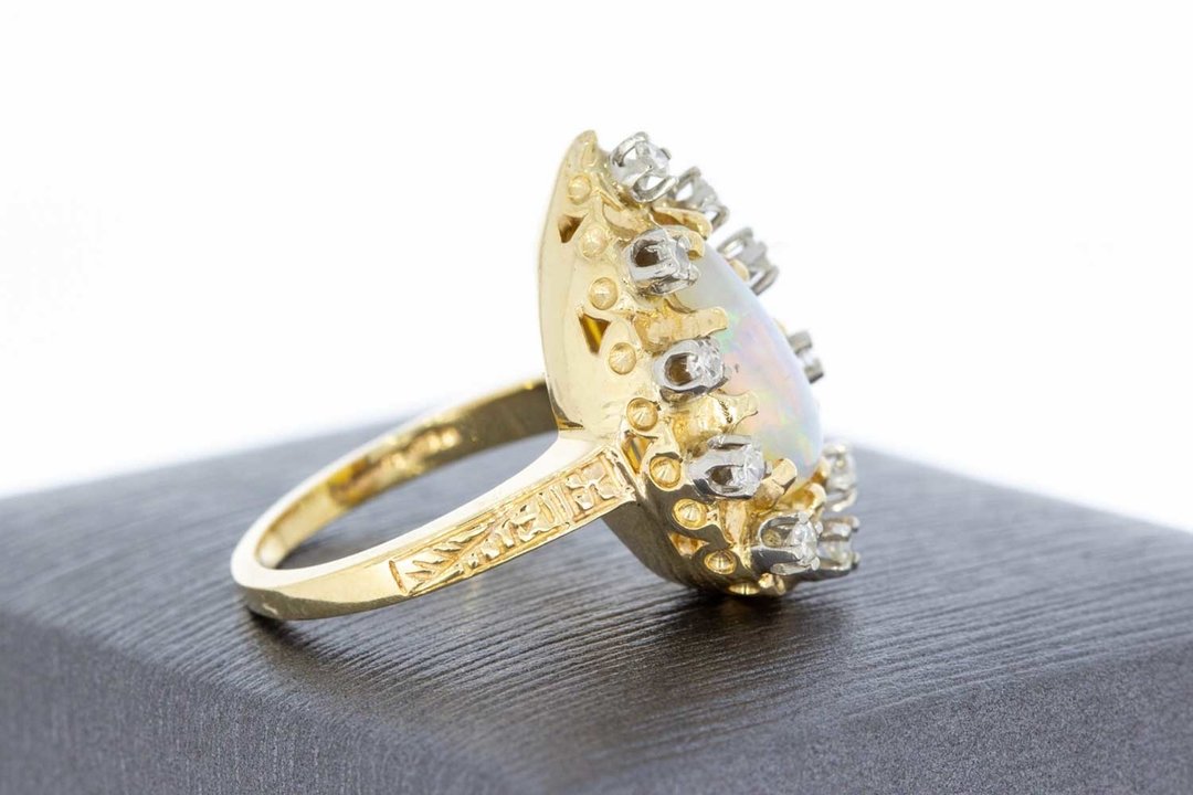 18 Karaat gouden ring gezet met Opaal en Saffier - 16,3