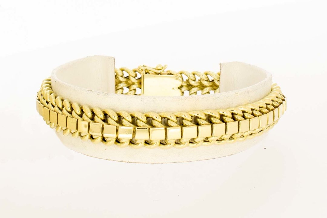 14 Karaat geel gouden gevlochten Rug armband - 20,5 cm