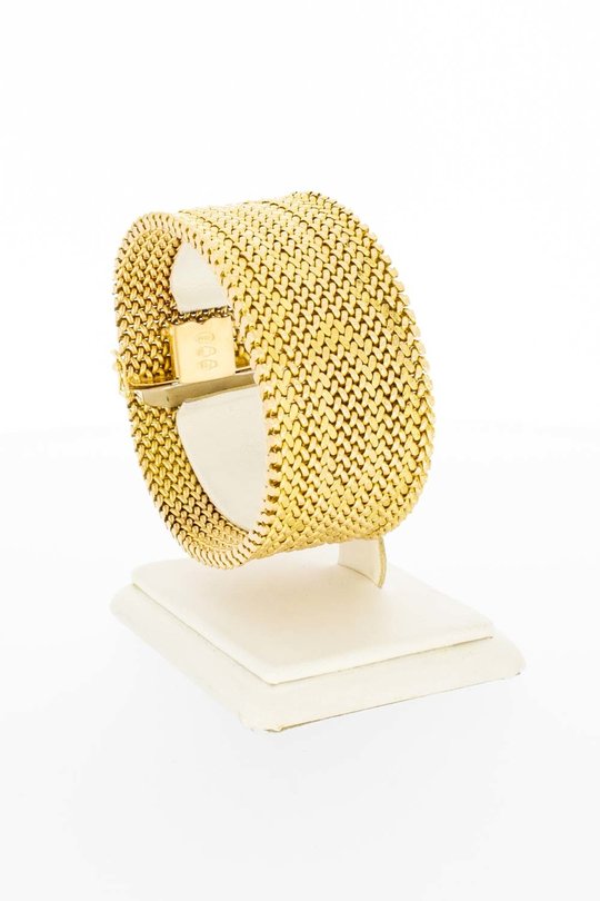 18 Karaat  gouden Milanese armband - 18 cm
