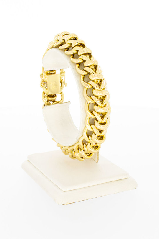 18 Karaat gouden gevlochten armband- 20 cm