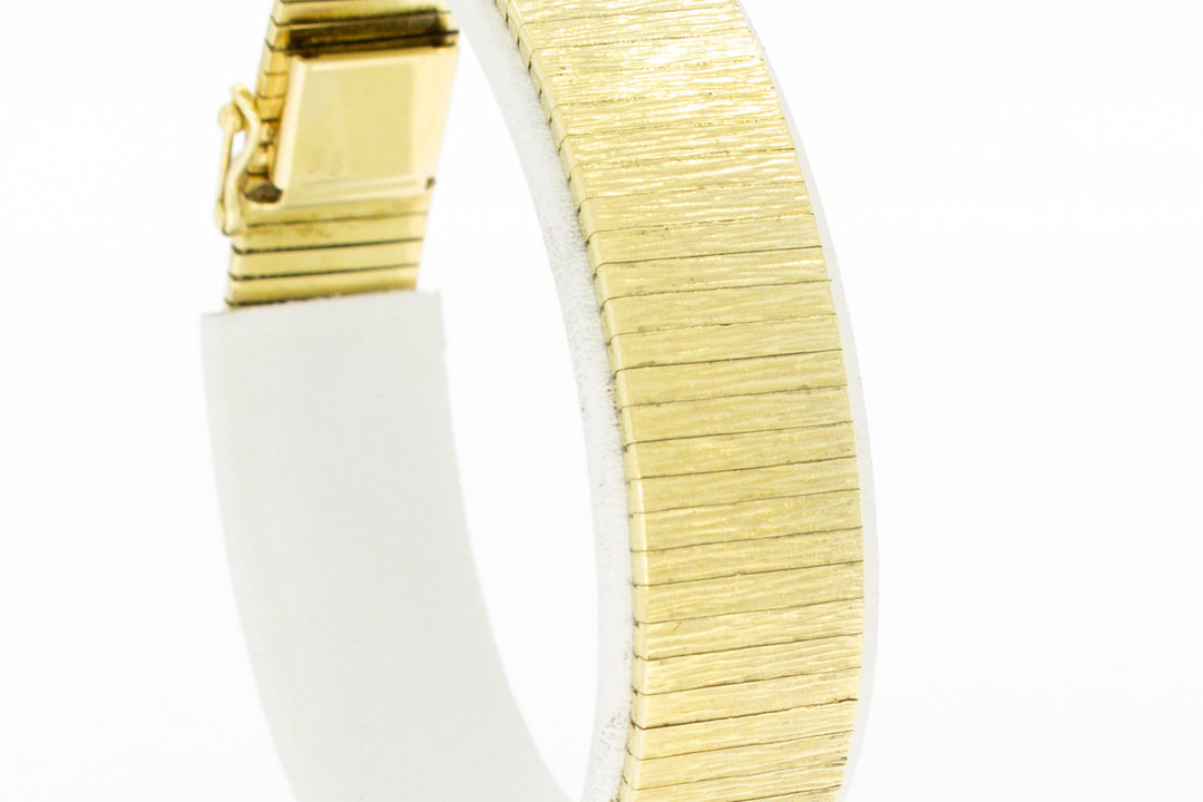 14 Karaat brede gouden Vintage armband - 18,5 cm