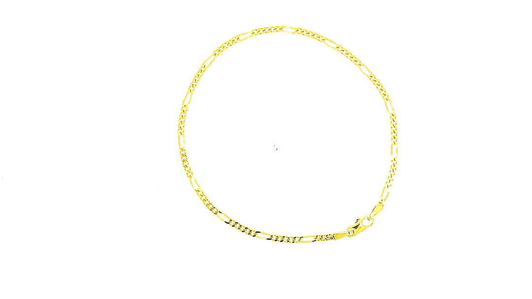 14 karaat gouden Figaro armband - 19 cm