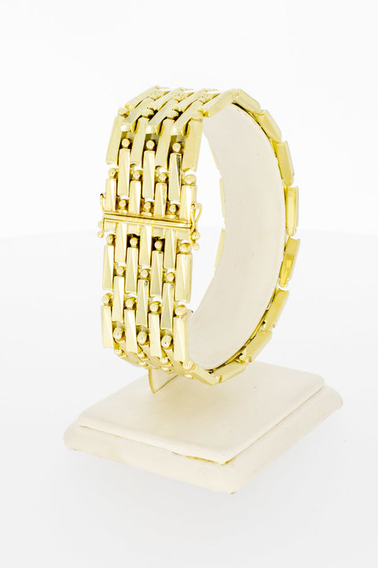 14 Karaat gouden brede Kegel armband - 19,3 cm