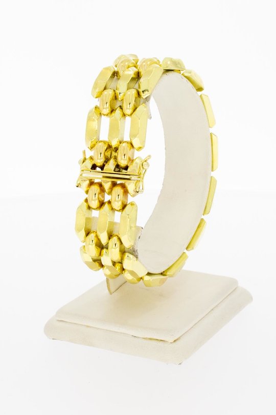 18 Karaat gouden brede Staafjes armband - 19,8 cm