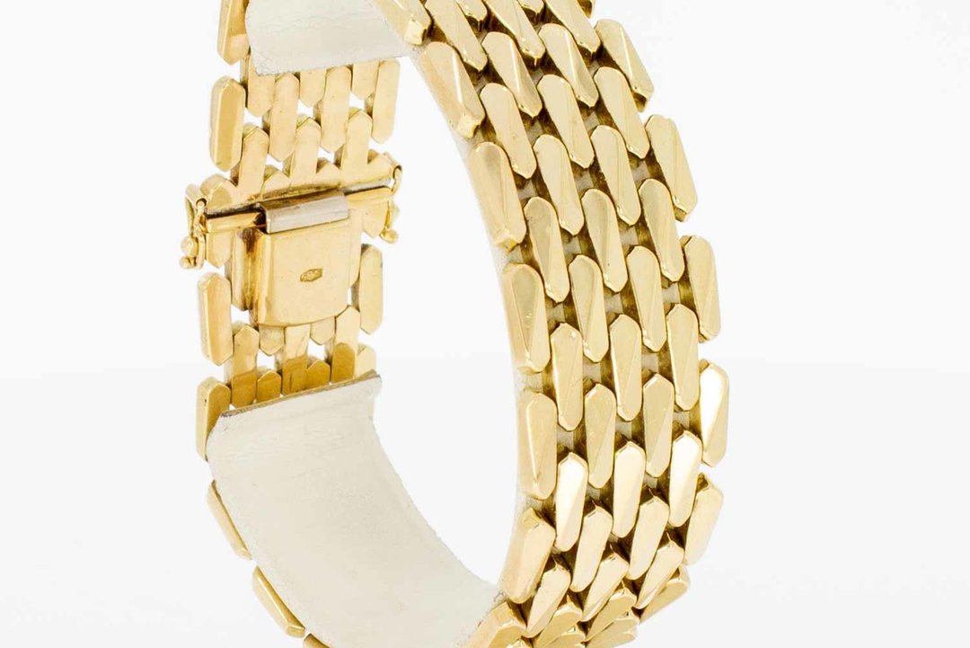 14 Karaat gouden Staafjes armband - 19,7 cm