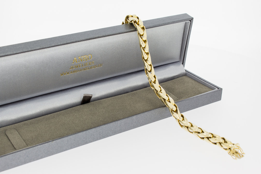 14 Karaat gouden Vossenstaart armband - 22 cm