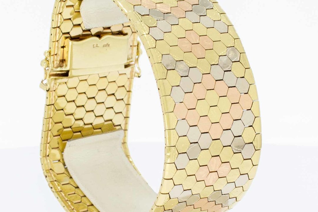 14 Karaat gouden Honingraad armband - 19,8 cm