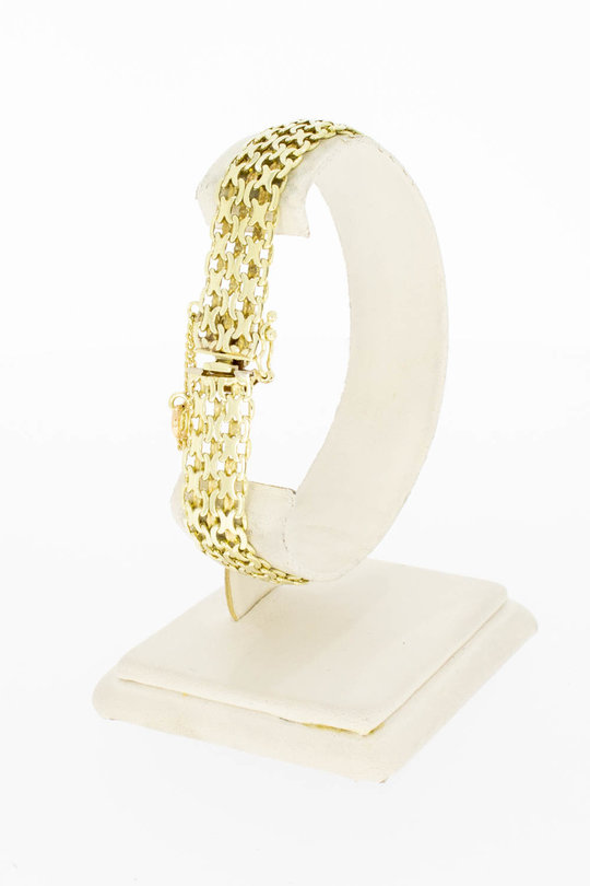 14 Karaat gouden gevlochten schakelarmband-19,4 cm