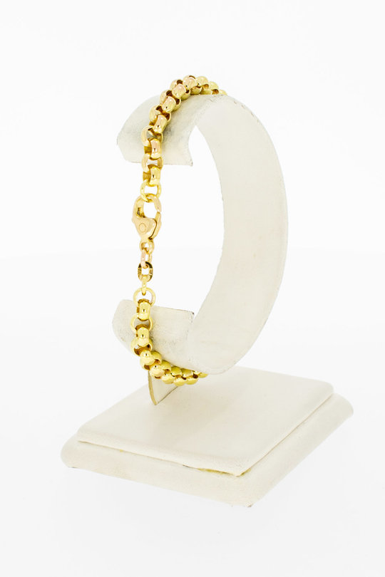 14 Karaat geel gouden Jasseron schakel armband - 20 cm