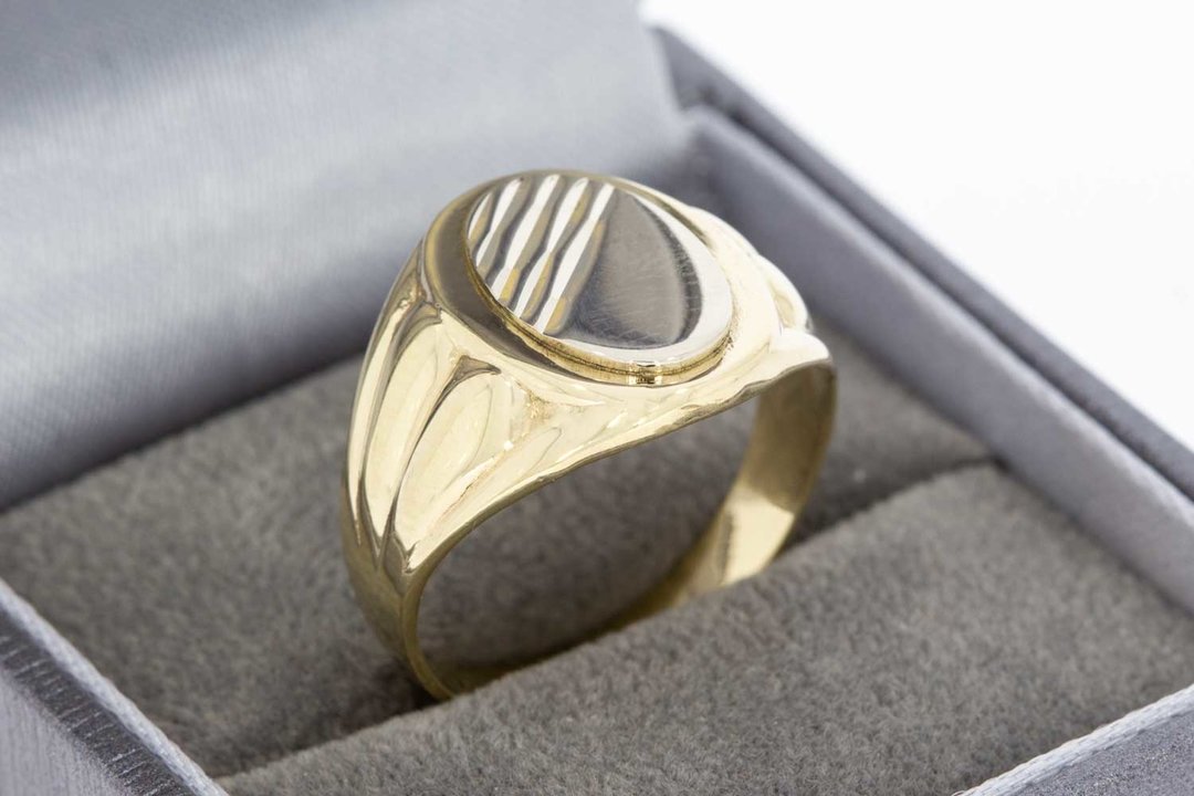 14 Karaat bicolor gouden ovale Statement ring (18,9 mm)