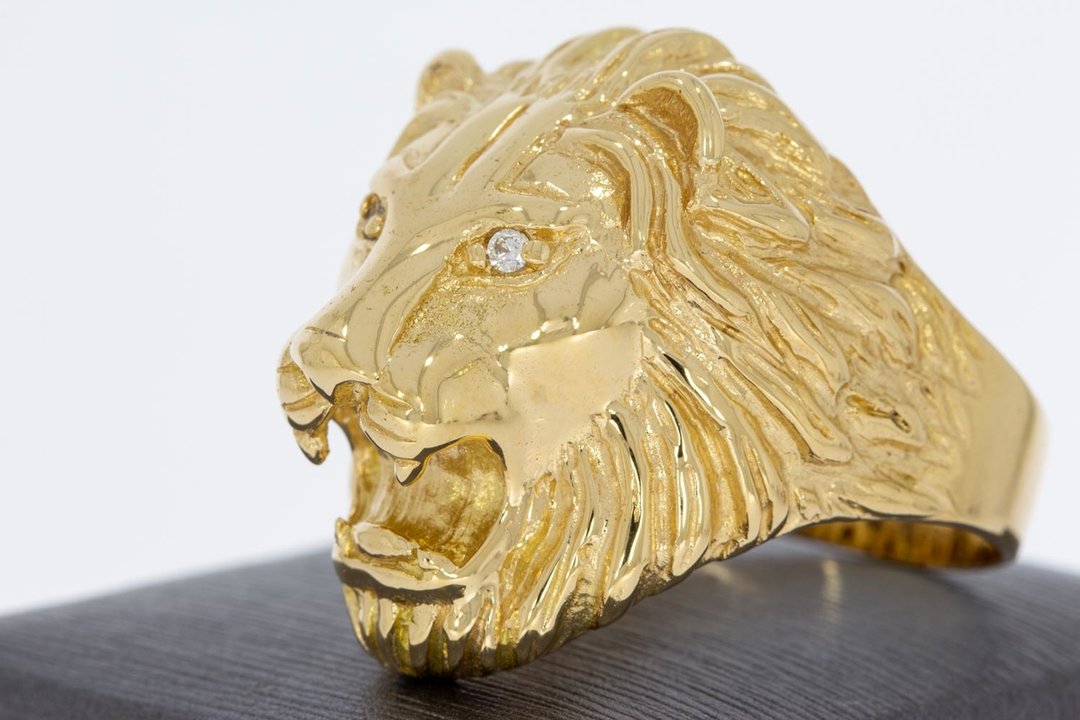 Rauw Schurk Druppelen 18 Karaat gouden "Leeuw" Statement ring - 24,4 mm