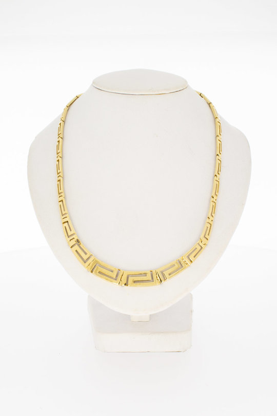 18 Karaat bicolor gouden -Versace style- Collier-44 cm