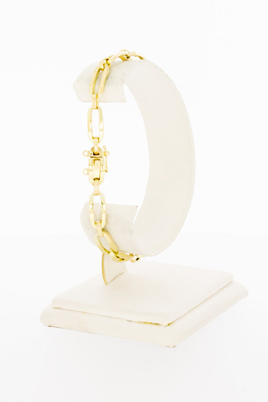 14 Karaat gouden armband met ovale open schakels - 20 cm