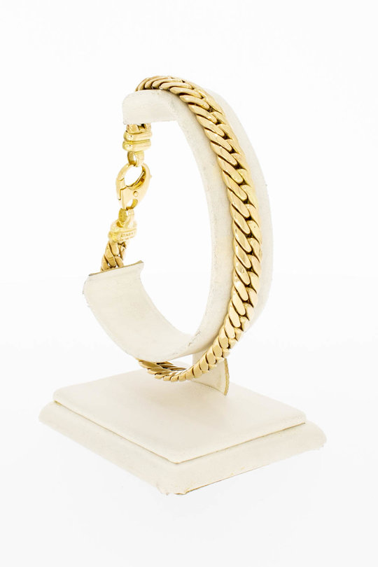 14 Karaat gouden gewalste Gourmet armband - 22 cm