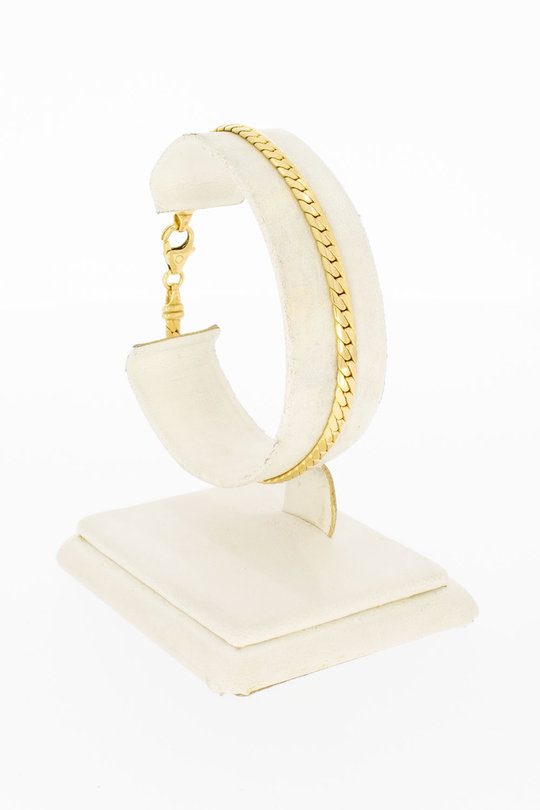 14 Karaat gouden gewalste Gourmet armband - 18,8 cm
