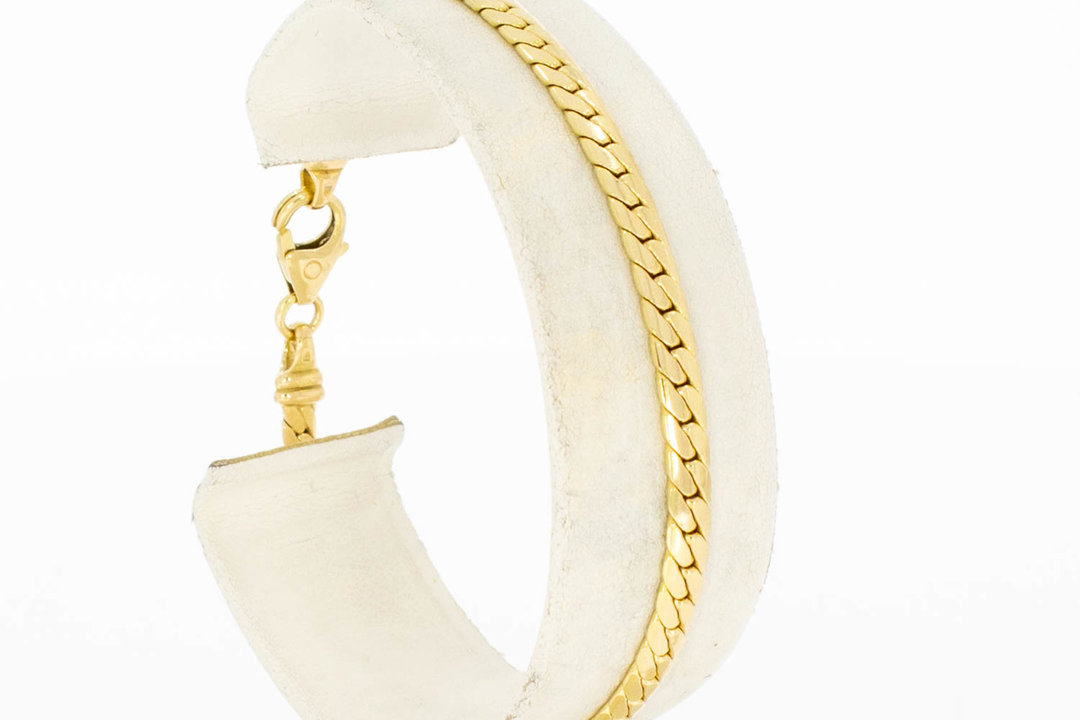 14 Karaat gouden gewalste Gourmet armband - 18,8 cm