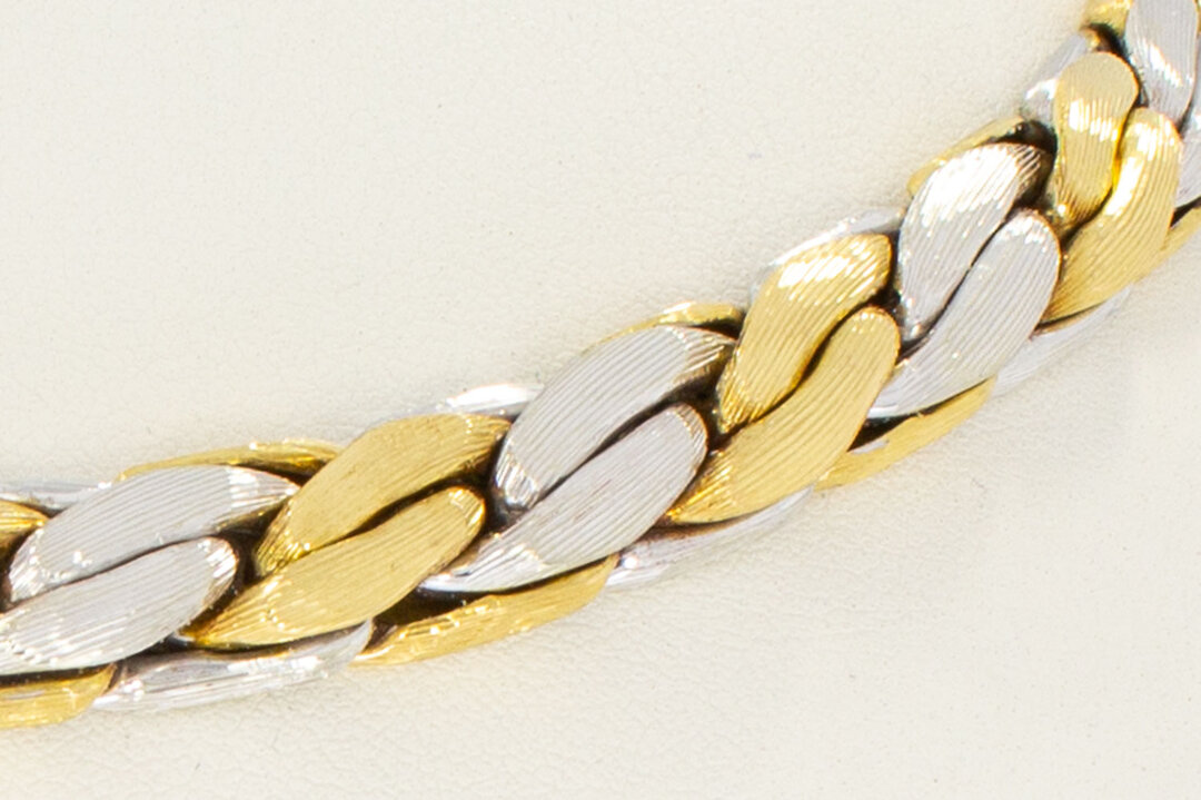 18 Karaat gouden gevlochten ketting  - 61,5  cm