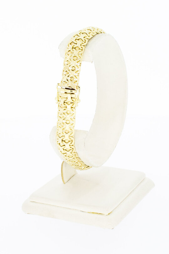 Gevlochten 14 Karaat gouden armband - 19,9 cm