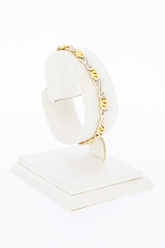 18 Karaat bicolor gouden Valkoog Infinity armband - 15,6 cm