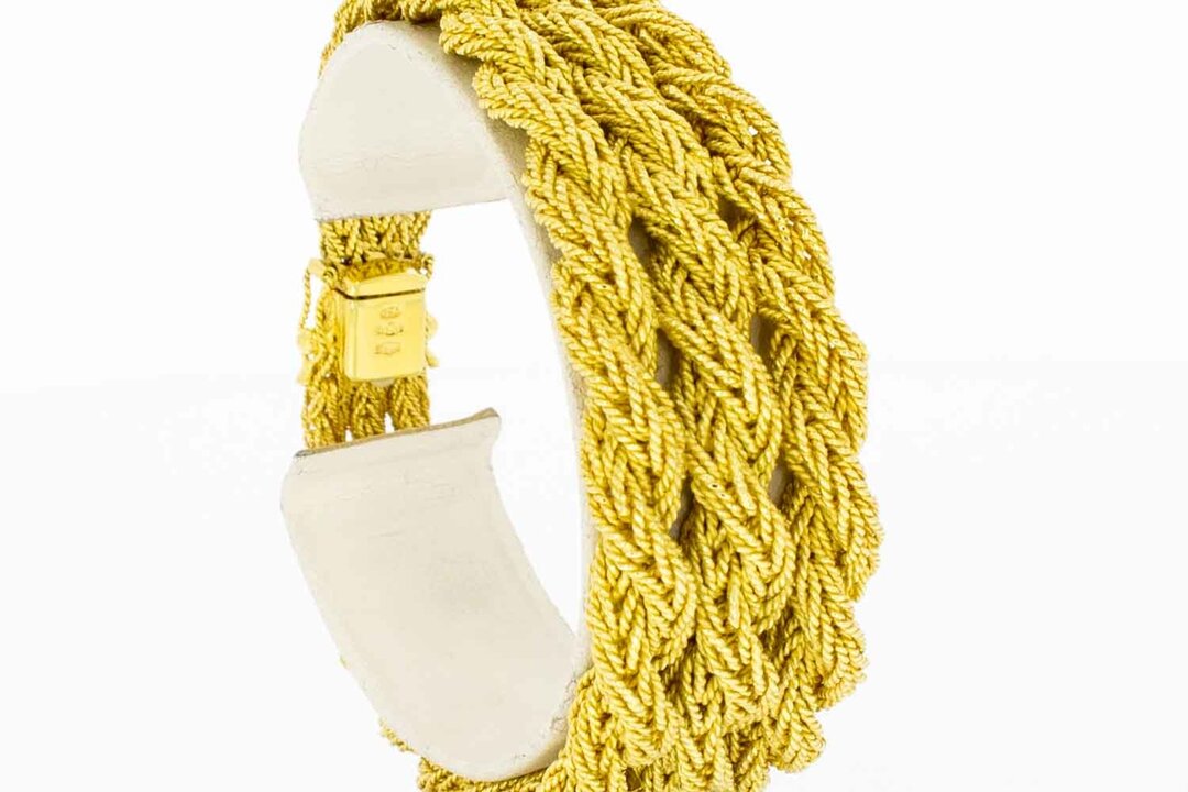 18 Karaat Byzantijns gevlochten gouden armband - 19 cm