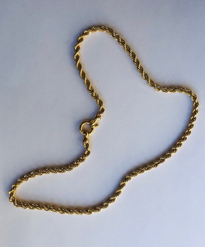14 karaat gouden gevlochten Koord ketting - 46 cm