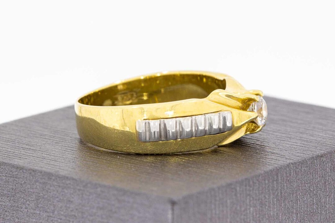 14 karaat gouden Statement ring met Zirkonia - 19,9 mm