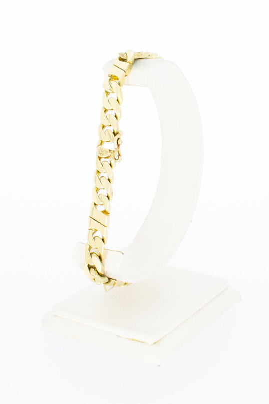 14 karaat gouden gewalste Gourmet Infinity armband- 23,0 cm