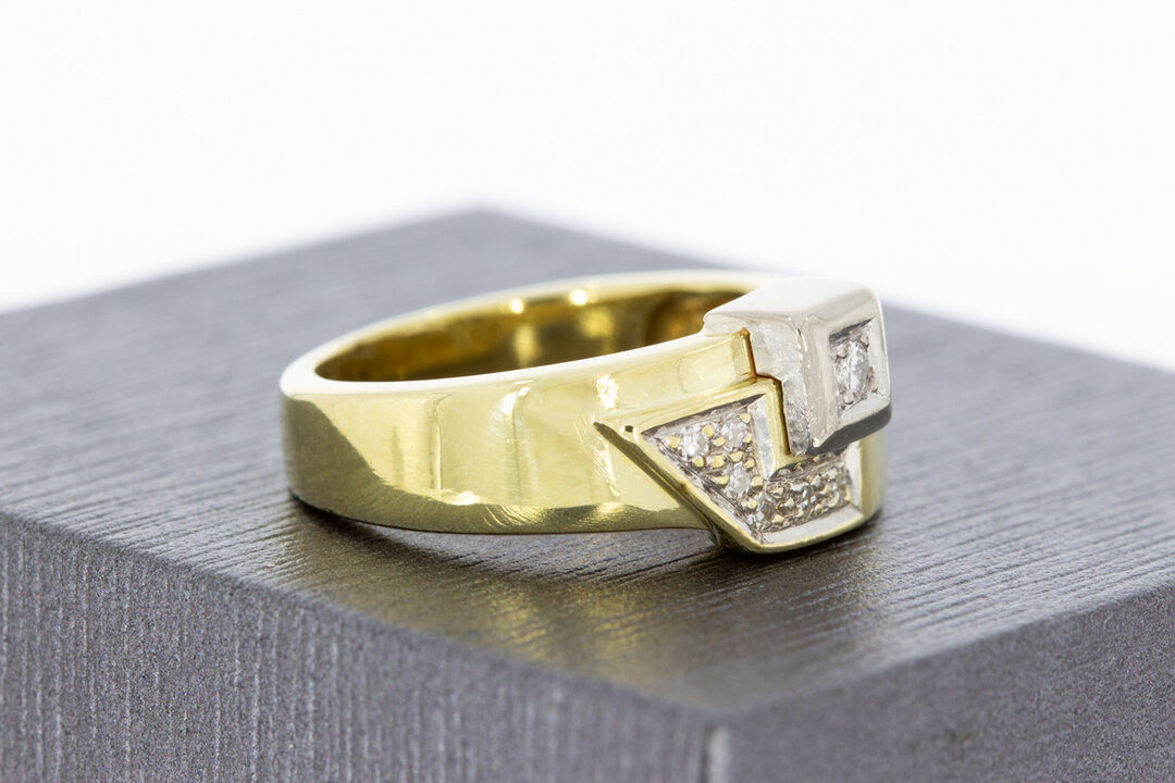 14 Karaat gouden Band ring gezet met Diamant (16,7 mm)