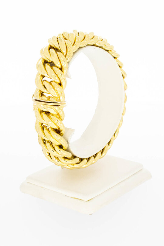 18 Karaat gouden dubbele Gourmet armband - 20,5 cm