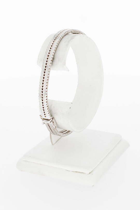 18 Karaat witgouden Armband gezet met Saffier - 18,6 cm
