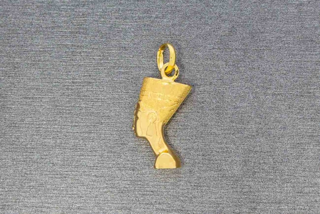 18 Karaat geel gouden Nefertiti Bedel / Ketting hanger