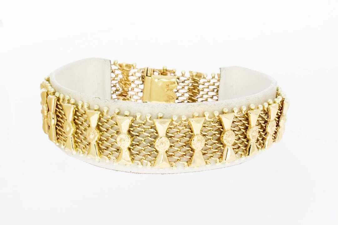 14 Karaat Fantasie gevlochten gouden armband - 19,3 cm