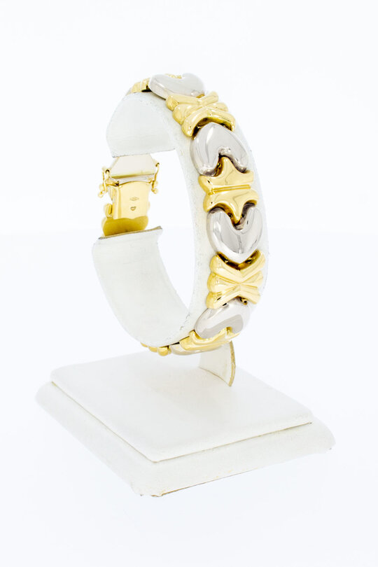 18 Karaat gouden hartjes armband - 18,5 cm