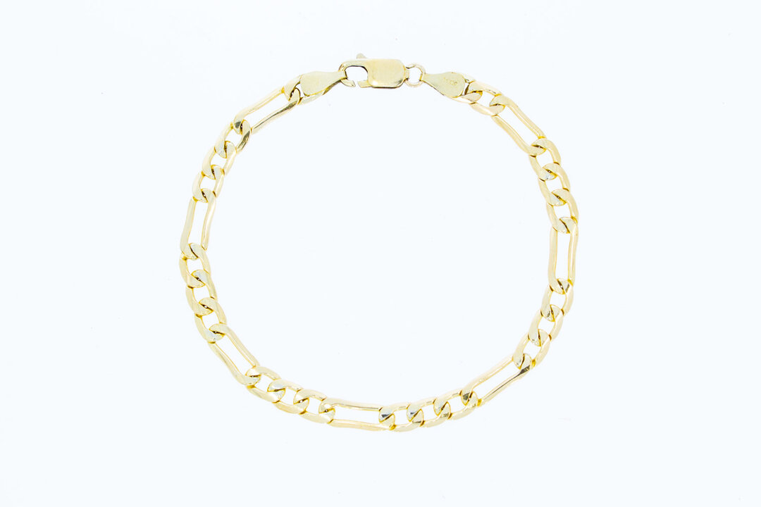 14 Karaat Figaro armband goud - 19,8 cm