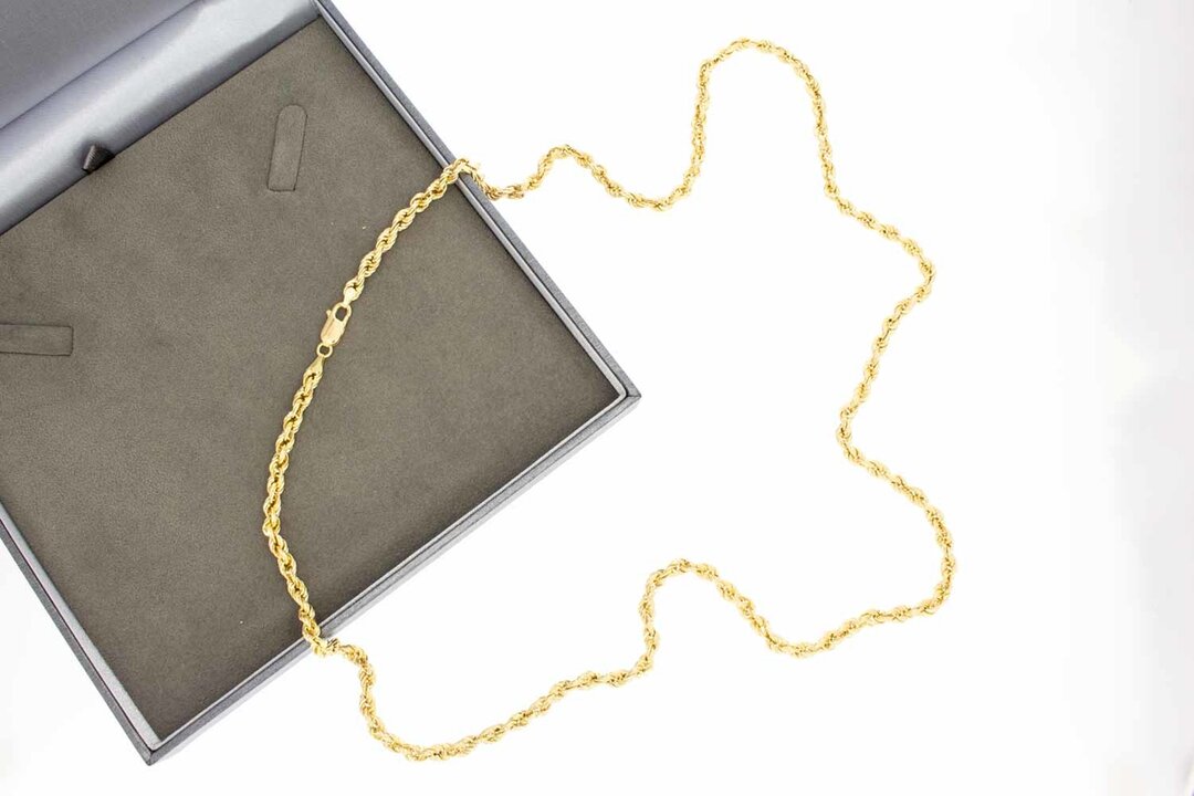 Gevlochten 18 Karaat gouden Koord ketting- 76,5 cm