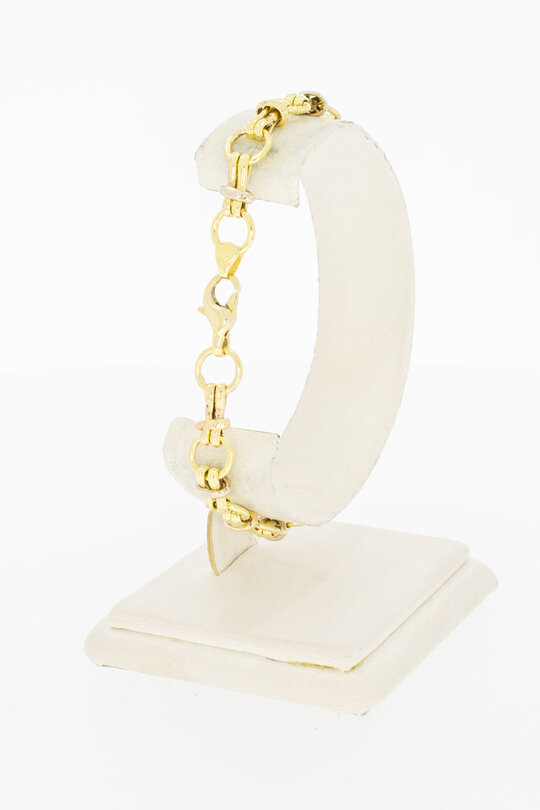 18 Karaat gouden bicolor fantasie Anker armband - 20,5 cm