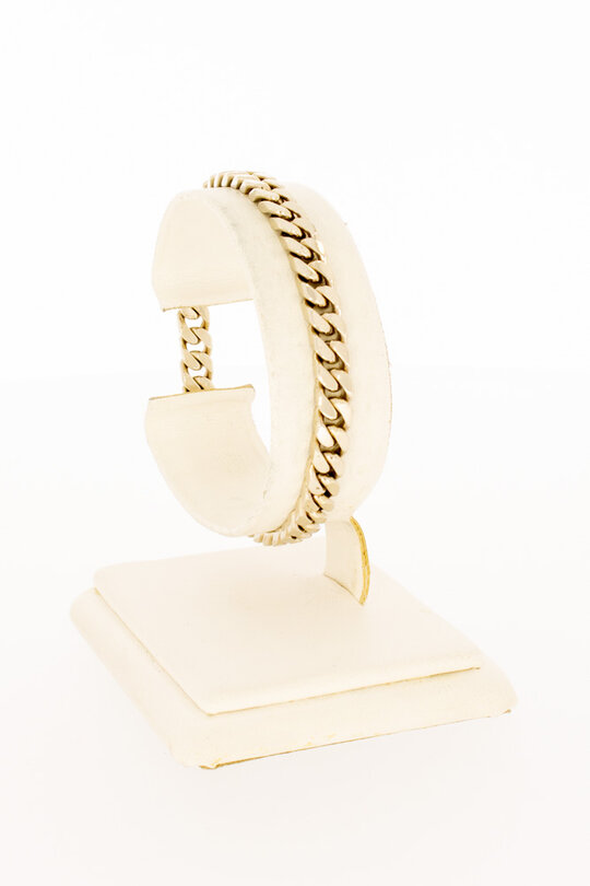 18 karaat gouden gewalste Gourmet armband - 18 cm