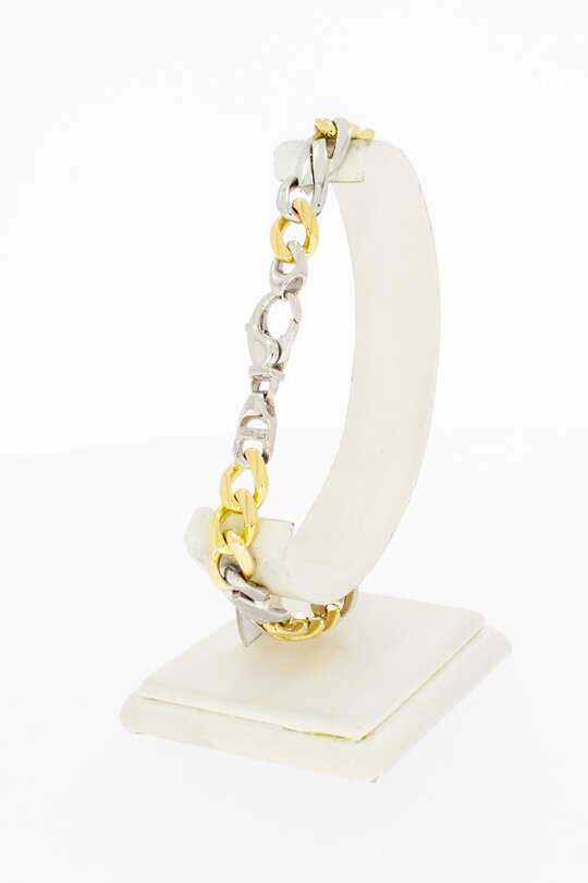 18 Karaat bicolor gouden Gourmet Infinity armband- 23,7 cm