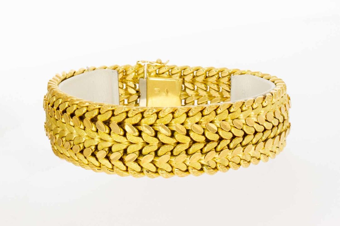 18 Karaat gevlochten gouden armband - 20,8 cm