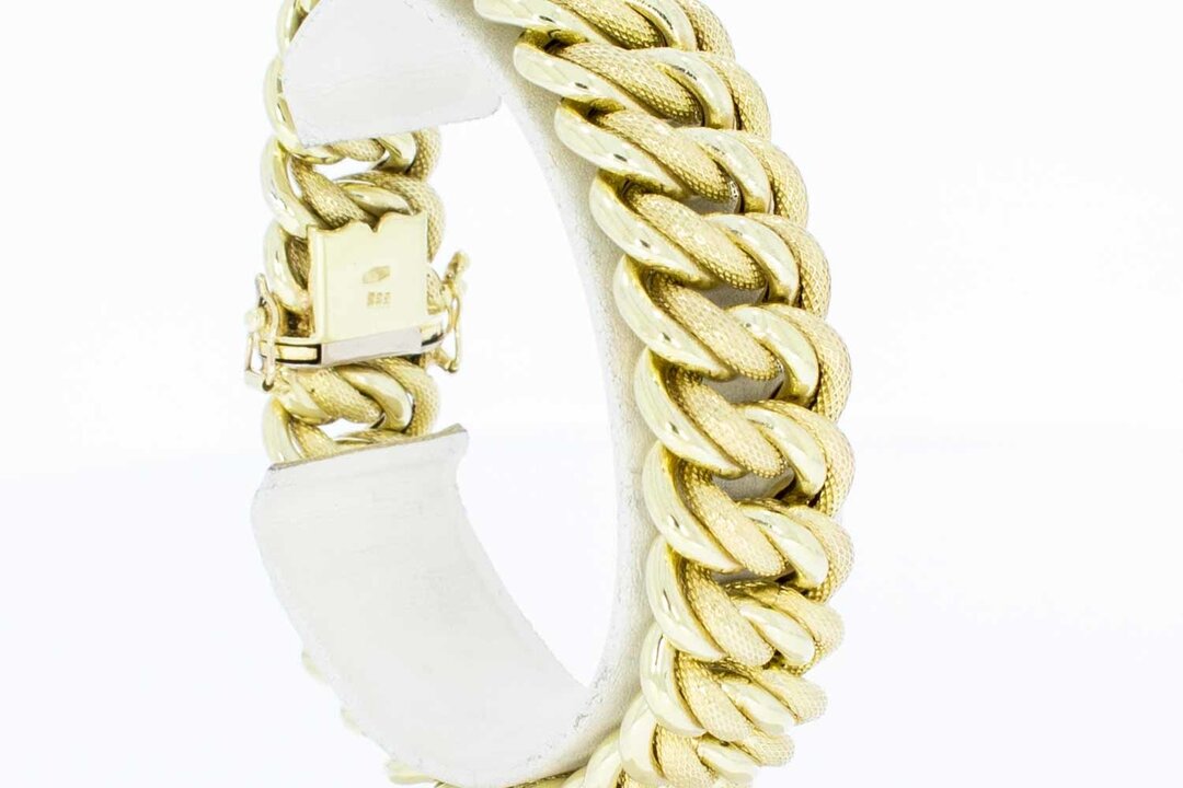 14 Karaat gouden gevlochten brede armband - 19,9 cm