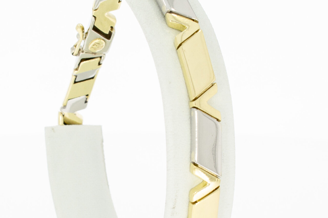 14 Karaat bicolor gouden Fantasie armband - 21,2 cm