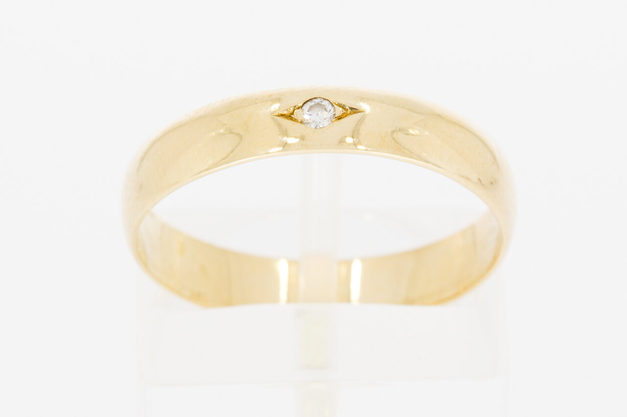 14 Karaat gouden Solitair ring met Diamant - 18,5 mm