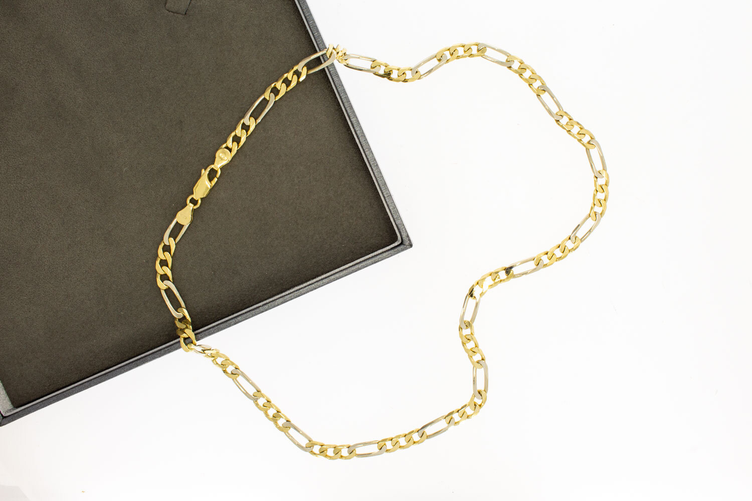 Maak het zwaar betaling bleek 18 Karaat gouden Figaro ketting - 50,5 cm