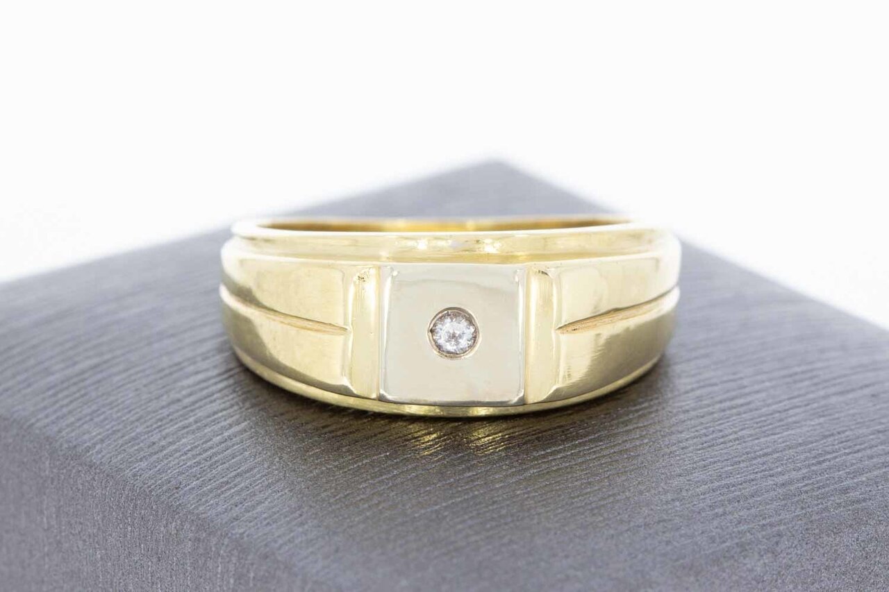 14 Karaat gouden Statement ring met Zirkonia - 20,1 mm