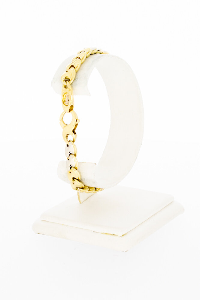 18 karaat gouden fantasie Gourmet armband - 20 cm