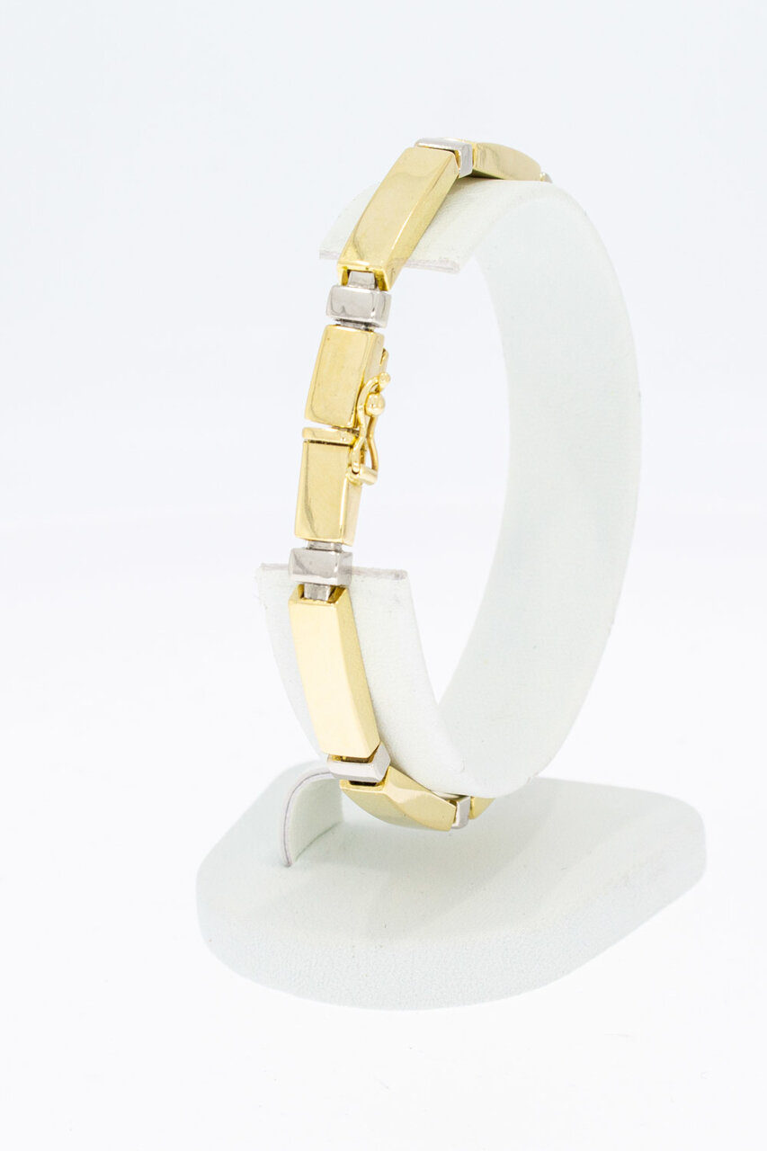 14 karaat bicolor gouden Staafjes armband - 19,3 cm